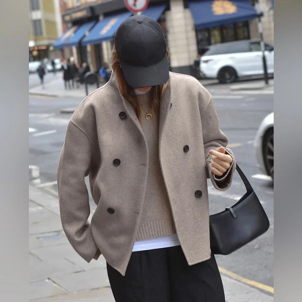 NWT Commense Oversized Button-Down Jacket - Brown/XS - Picture 3 of 5